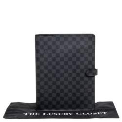 Pre Owned Louis Vuitton Damier Graphite Large Agenda Cover