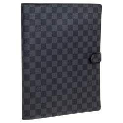 Pre Owned Louis Vuitton Damier Graphite Large Agenda Cover
