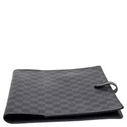 Pre Owned Louis Vuitton Damier Graphite Large Agenda Cover