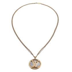 Pre Owned قلادة لوي فيتون لويز طويلة بمعدن لونين