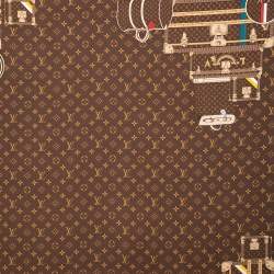 مملوكة مسبقًا Louis Vuitton Monogram Brown Trunks Silk Square Scarf