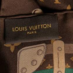 مملوكة مسبقًا Louis Vuitton Monogram Brown Trunks Silk Square Scarf