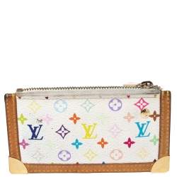 Pre Owned Louis Vuitton White Monogram Multicolore Canvas Key Pouch