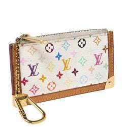 Pre Owned Louis Vuitton White Monogram Multicolore Canvas Key Pouch