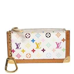 Pre Owned Louis Vuitton White Monogram Multicolore Canvas Key Pouch