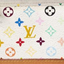 Pre Owned Louis Vuitton White Monogram Multicolore Canvas Key Pouch