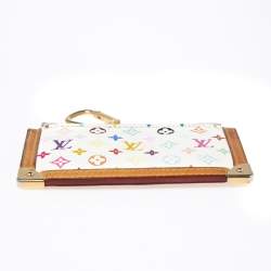 Pre Owned Louis Vuitton White Monogram Multicolore Canvas Key Pouch