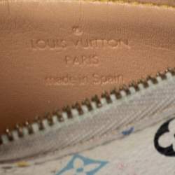 Pre Owned Louis Vuitton White Monogram Multicolore Canvas Key Pouch