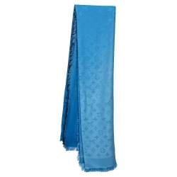 Louis Vuitton Blue Monogram Silk Wool Sunrise Shawl Louis Vuitton
