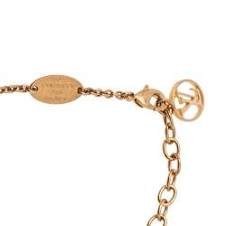 Pre Owned Louis Vuitton LV & ME Letter A Gold Tone Metal Bracelet