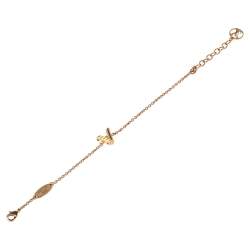 Pre Owned Louis Vuitton LV & ME Letter A Gold Tone Metal Bracelet