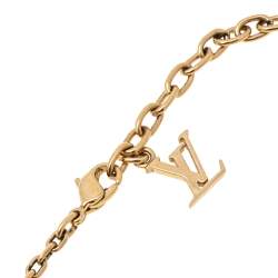 مملوكة مسبقًا قلادة لوي فيتون غامبل كريستال متعدد الألوان ومعدن ذهبي 