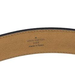 Pre Owned حزام لوي فيتون ران اوي زهور الراين ساتان أسود 85 سم