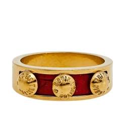 LOUIS VUITTON Leather Gimme A Clue Ring 6 Red 251057