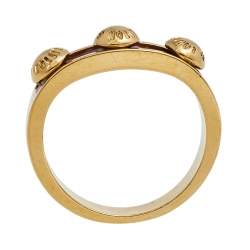 مملوكة مسبقًا خاتم لوي فيتون جيمي أكلو جلد أحمر مرصع لون ذهبي مقاس 57 