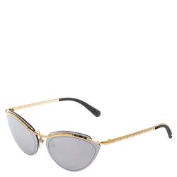 Pre Owned نظارة شمسية لوي فيتون عين قطة زد1039إيي سوداء/ ذهبية عاكسة 