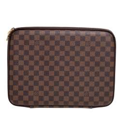 Pre Owned Louis Vuitton Damier Ebene Canvas Laptop Sleeve