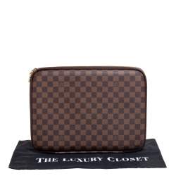 Pre Owned Louis Vuitton Damier Ebene Canvas Laptop Sleeve