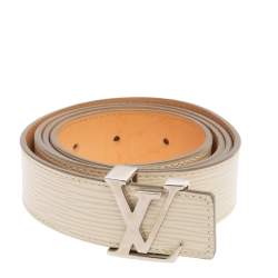 Pre Owned Louis Vuitton Ivorie Epi Leather LV Initiales Belt 95CM