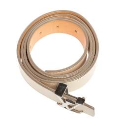 Pre Owned Louis Vuitton Ivorie Epi Leather LV Initiales Belt 95CM