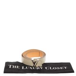 Pre Owned Louis Vuitton Ivorie Epi Leather LV Initiales Belt 95CM