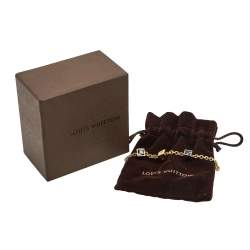 Pre Owned Louis Vuitton Gamble Crystal Gold Tone Bracelet 