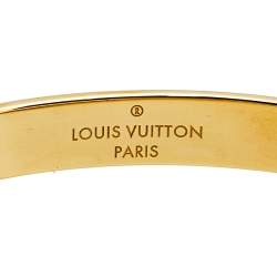Pre Owned Louis Vuitton Nanogram Gold Tone Metal Cuff Bracelet S