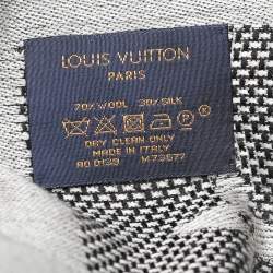 Pre Owned وشاح لوي فيتون صوف وحرير مونوغرامي بيج وأسود