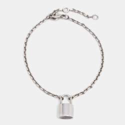 Pre Owned Louis Vuitton Sterling Silver Lockit Bracelet