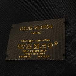 مملوكة مسبقًا Louis Vuitton Black Monogram Silk Wool Shawl