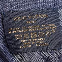 مملوكة مسبقًا وشاح لوي فيتون مونوغرام لامع أزرق ميدنايت