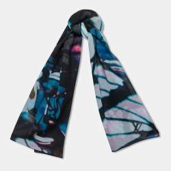 Pre Owned Louis Vuitton Multicolor Holographic Print Silk Scarf