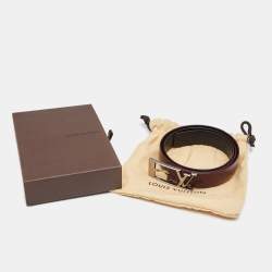 مملوكة مسبقًا حزام لوي فيتون جلد أمارانت لامع بإبزيم 90 سم