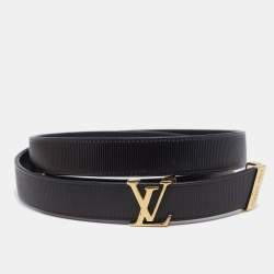black lv belt gold buckle