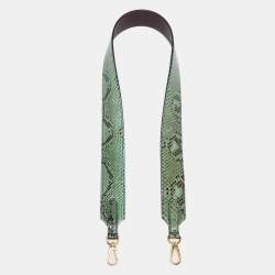 Pre Owned Louis Vuitton Green Python Strap Shoulder Bag Strap