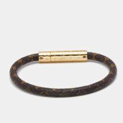 مملوكة مسبقًا سوار لوي فيتون كونفدينتشوال كانفاس مونوغرامي معدن لون ذهبي 