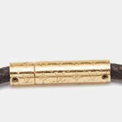 مملوكة مسبقًا سوار لوي فيتون كونفدينتشوال كانفاس مونوغرامي معدن لون ذهبي 