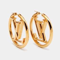 Louis Vuitton Louise Gold Tone Metal Earrings