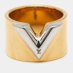 Pre Owned Louis Vuitton Essential V Two Tone Metal Ring M