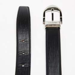 Louis Vuitton Black Epi Leather Square Buckle Belt Size 95/38
