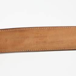 مملوكة مسبقًا Louis Vuitton Monogram Canvas Round Logo Plaque Buckle Belt 90CM