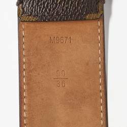 مملوكة مسبقًا Louis Vuitton Monogram Canvas Round Logo Plaque Buckle Belt 90CM