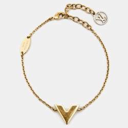 Pre Owned Louis Vuitton Gold Tone Essential V Bracelet