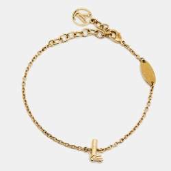 Louis Vuitton Gold Tone LV & Me Letter L Charm Bracelet Louis