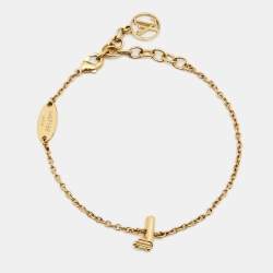 Pre Owned Louis Vuitton Gold Tone LV & Me Letter L Charm Bracelet