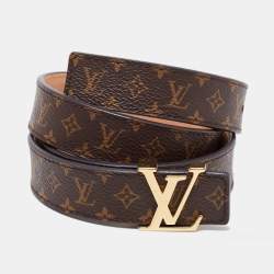 Authentic Louis Vuitton LV Logo Square Buckle Monogram Belt From Japan  Women 