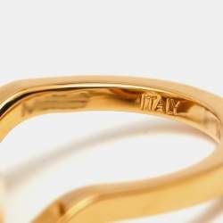 Pre Owned Louis Vuitton Speedy Faux Pearls Gold Tone Metal Ring Size 53