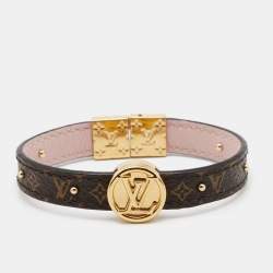 Authentic Louis Vuitton Monogam/Pink LV Circle Reversible Bracelet