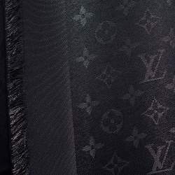 Pre Owned وشاح لوي فيتون مونوغرامي أسود لامع