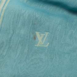 Pre Owned Louis Vuitton Blue & Yellow Monogrammed Silk Scarf